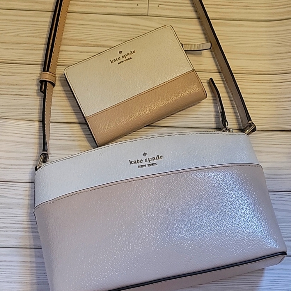 EUC Warm Beige Kate Spade Crossbody Set